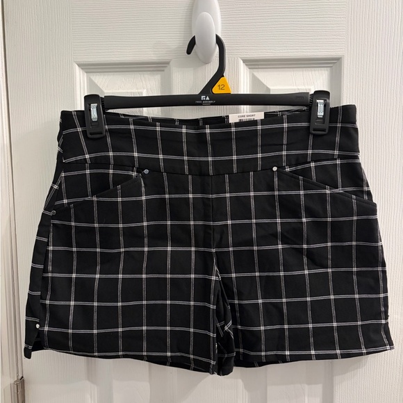 INC International Concepts Pants - INC International Concepts High Waist Black Checkered Shorts NWT